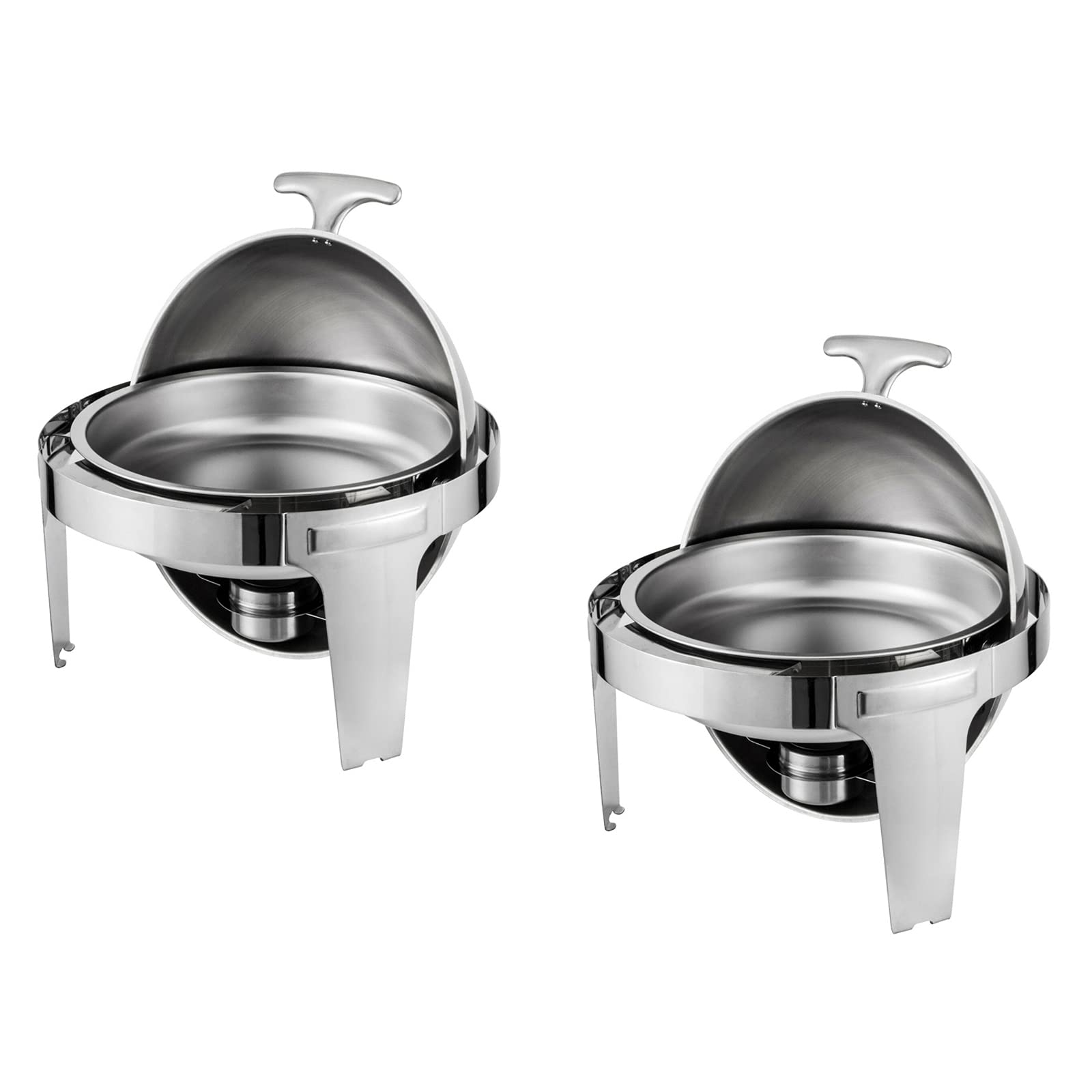 Chauffe-plats pour fêtes et mariages lot de 2 réchauds ronds 8 QT