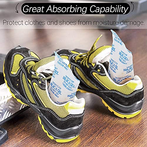 Lotfancy Silica Gel Packets, 50 Gram 15 Packs Rechargeable Desiccant Dehumidifiers Packets, Moisture Absorber Drying Bag With Orange Indicator, Non-Toxic, Odorless #TOP5