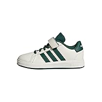 adidas Grand Court 2.0 Shoes Kids, Scarpe da Tennis Unisex – Bambini e Ragazzi, Bianco Sporco Collegiate Verde Nucleo Nero, 31.5 EU