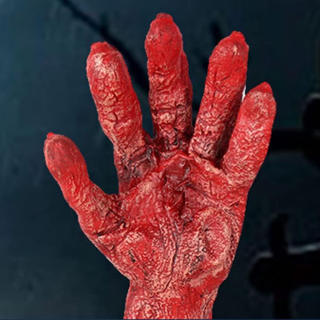 Urieo Halloween Costume Gloves Nude Horror Zombie Hands Tricks Cosplay Party Props Monster Glove for Adults