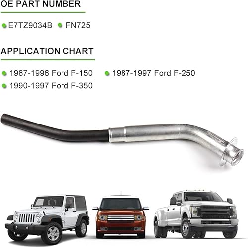 Miniatura 2 de SCITOO Tubo de tubo de cuello de llenado de combustible E7TZ9034B FN725 para Ford para F-350 5.0L V8 1990-1993 1995-1997, para Ford para F-350 5.8L