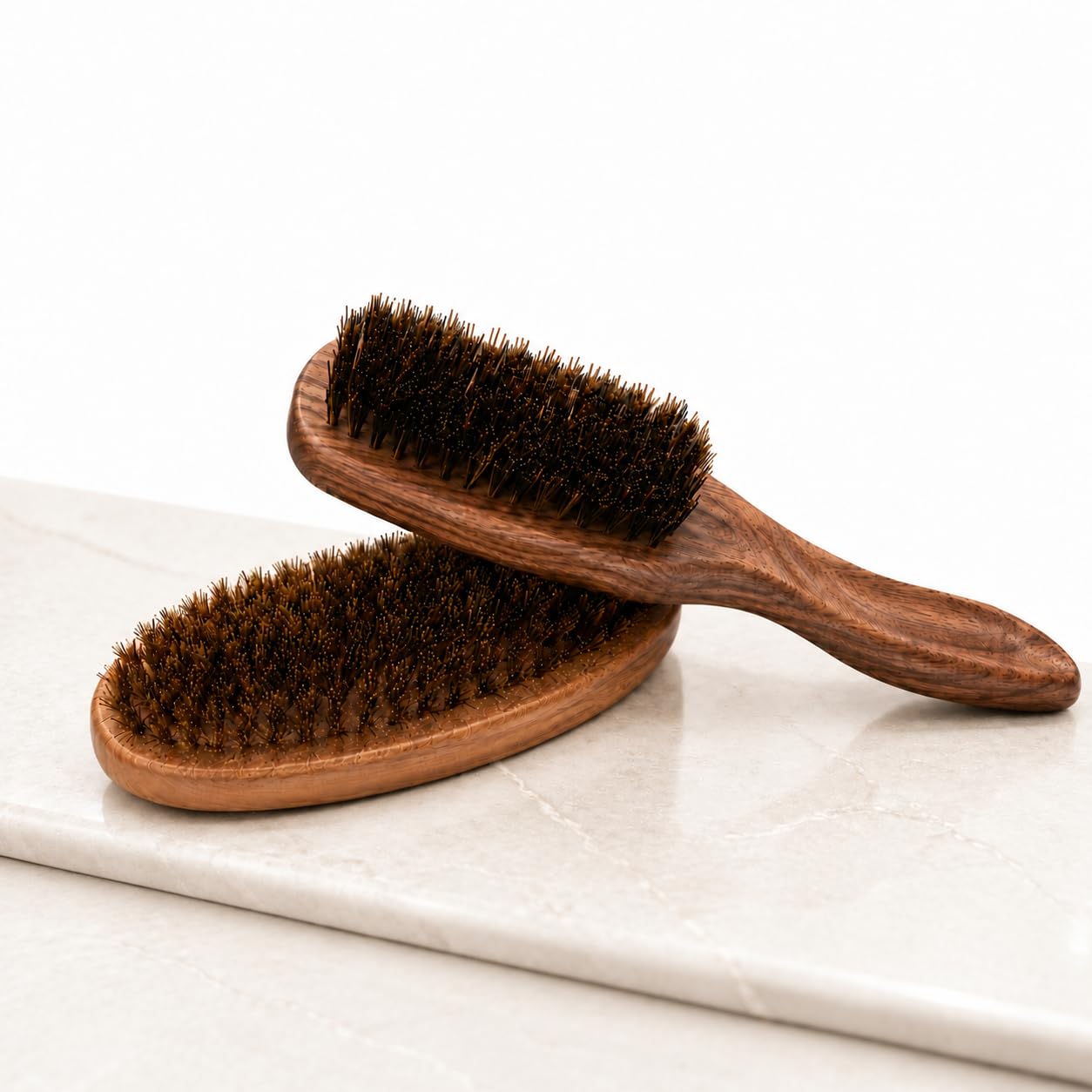 Beard Care - Mustache Comb - Wooden Comb - Boar Bristle Hair Brush