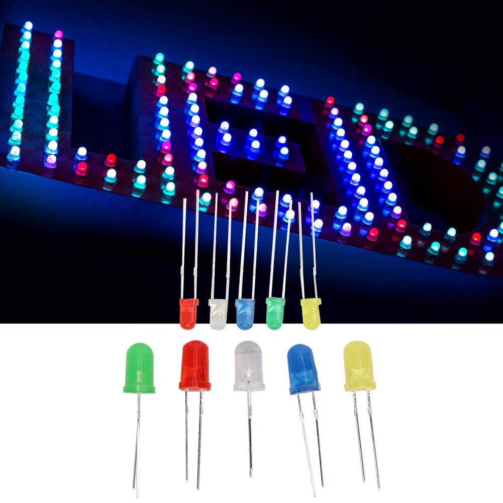 Kit De 350 Diodes LED - 3mm Et 5mm - Couleurs Rouge, Vert, Jaune, Bleu, Blanc - Avec Boîte De Rangement