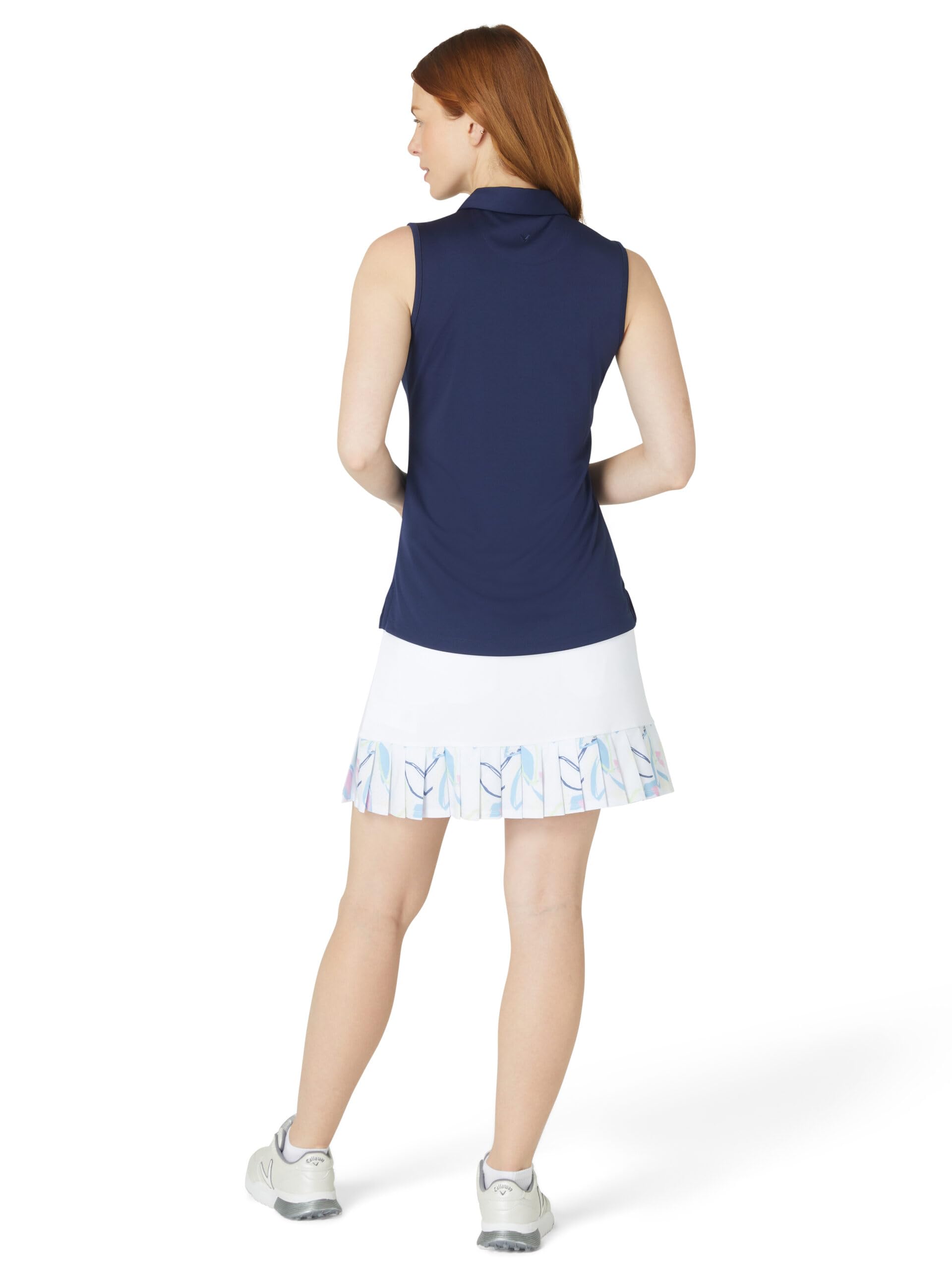 Callaway Apparel Sleeveless Tournament Polo Shirt with Stretch Golf sans Manches pour Femme