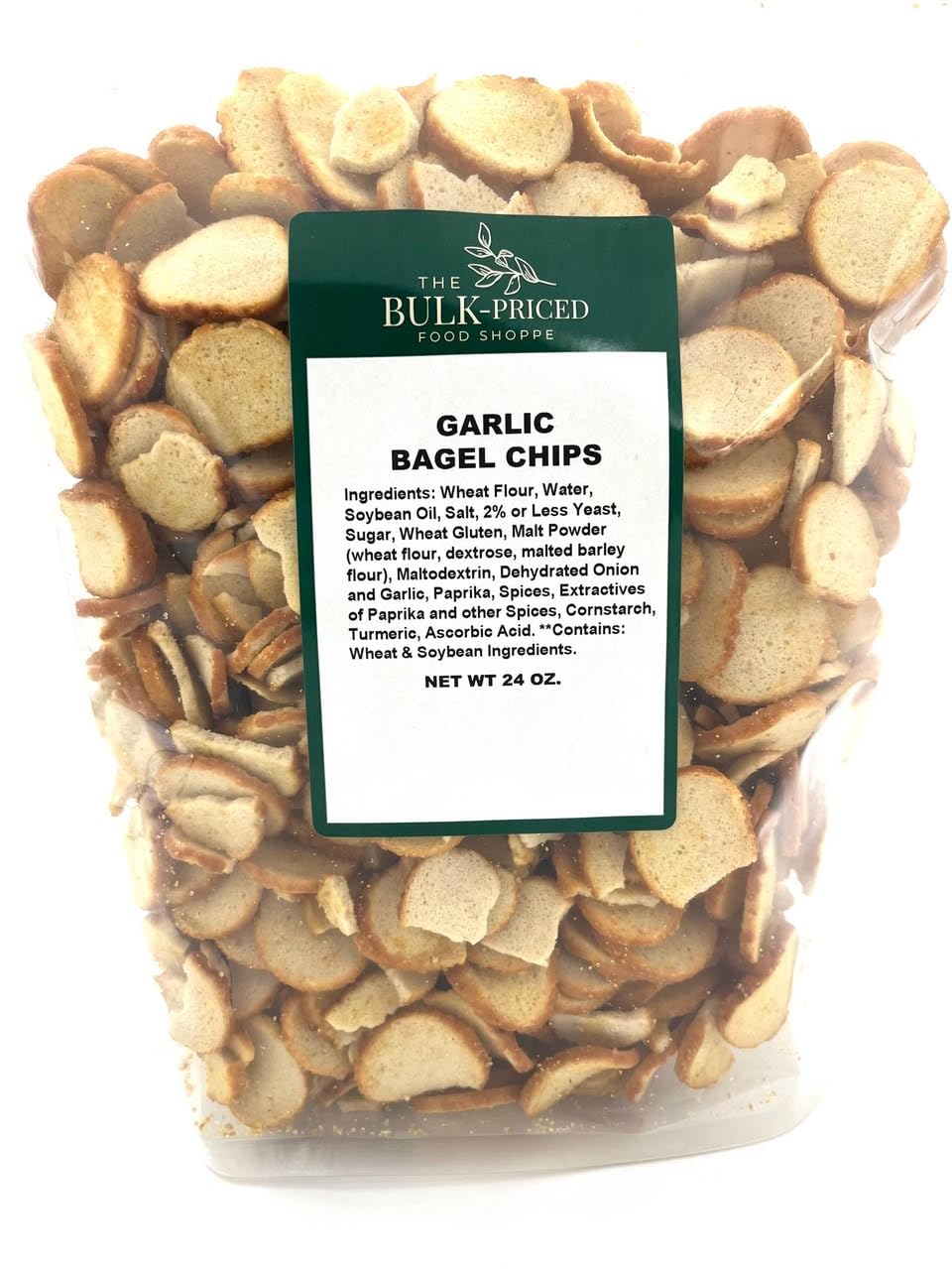 Garlic Bagel Chips, Bulk Size (1.5 lb. Resealable Zip Lock Stand Up Bag) (Pack of 2) image 2