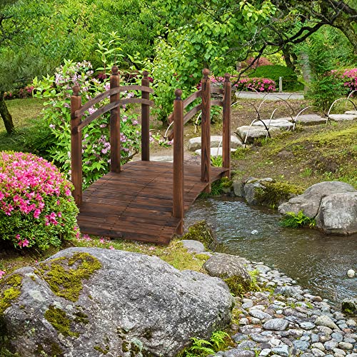 Aosom US844-3260131 Outsunny 7.5' Fir Wood Garden Bridge Arc Walkway thumb #1
