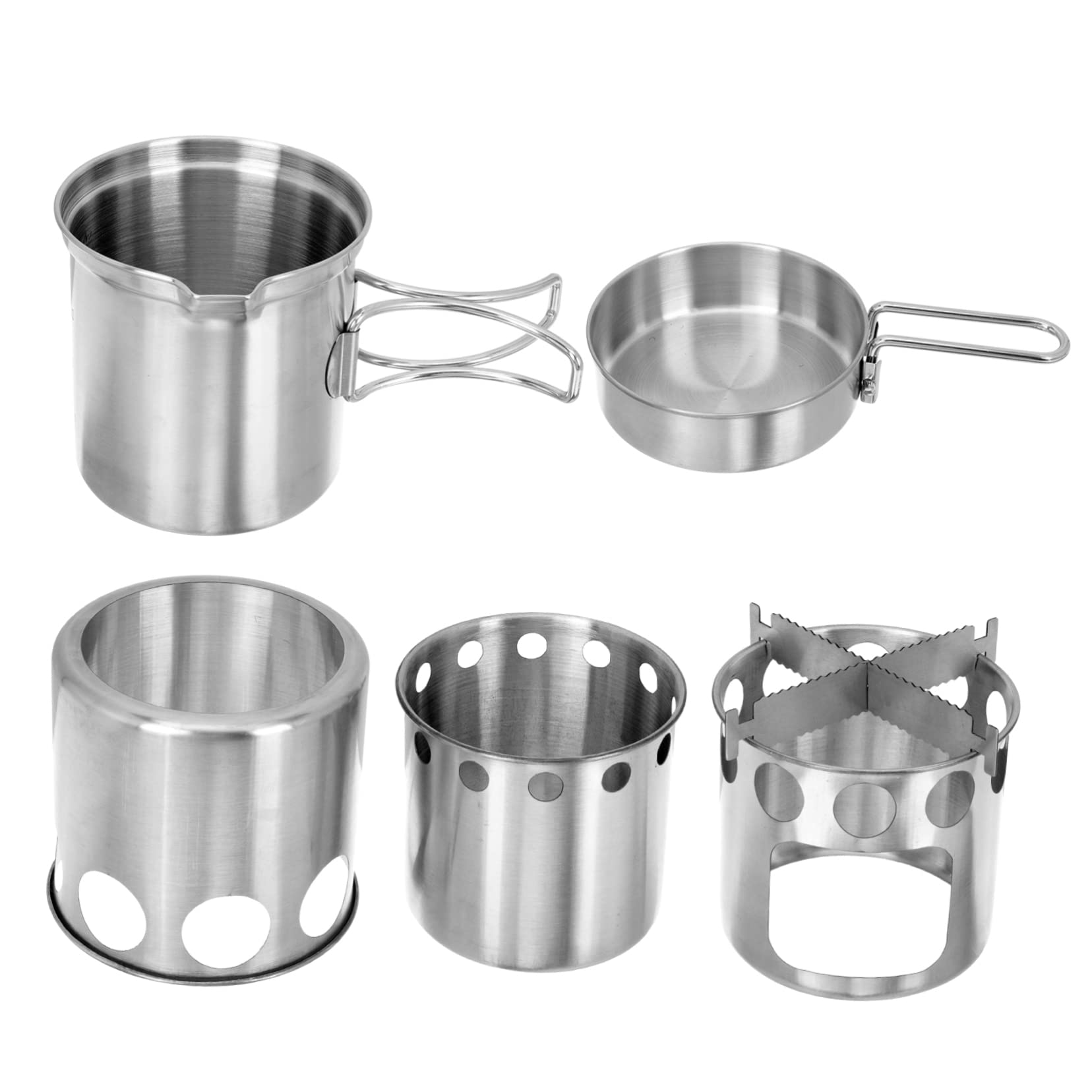 Set Pentola da Campeggio Portatile in Acciaio Inossidabile
