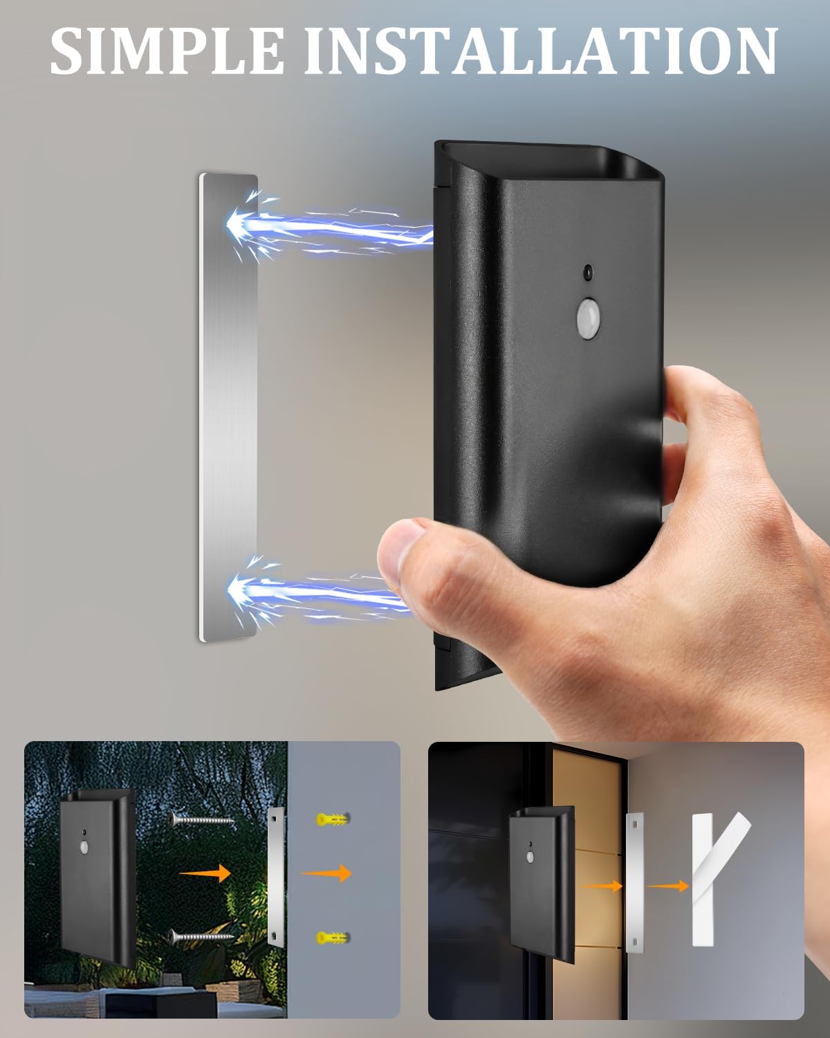 Motion Sensor Wireless Wall Sconce Set of 2 - Battery Operated Wall Light with Timer&Remote Control, 3 Color Temp & Brightness Adjustable 6000mAh Rechargeable for Stairs Bedroom Living Room, Black