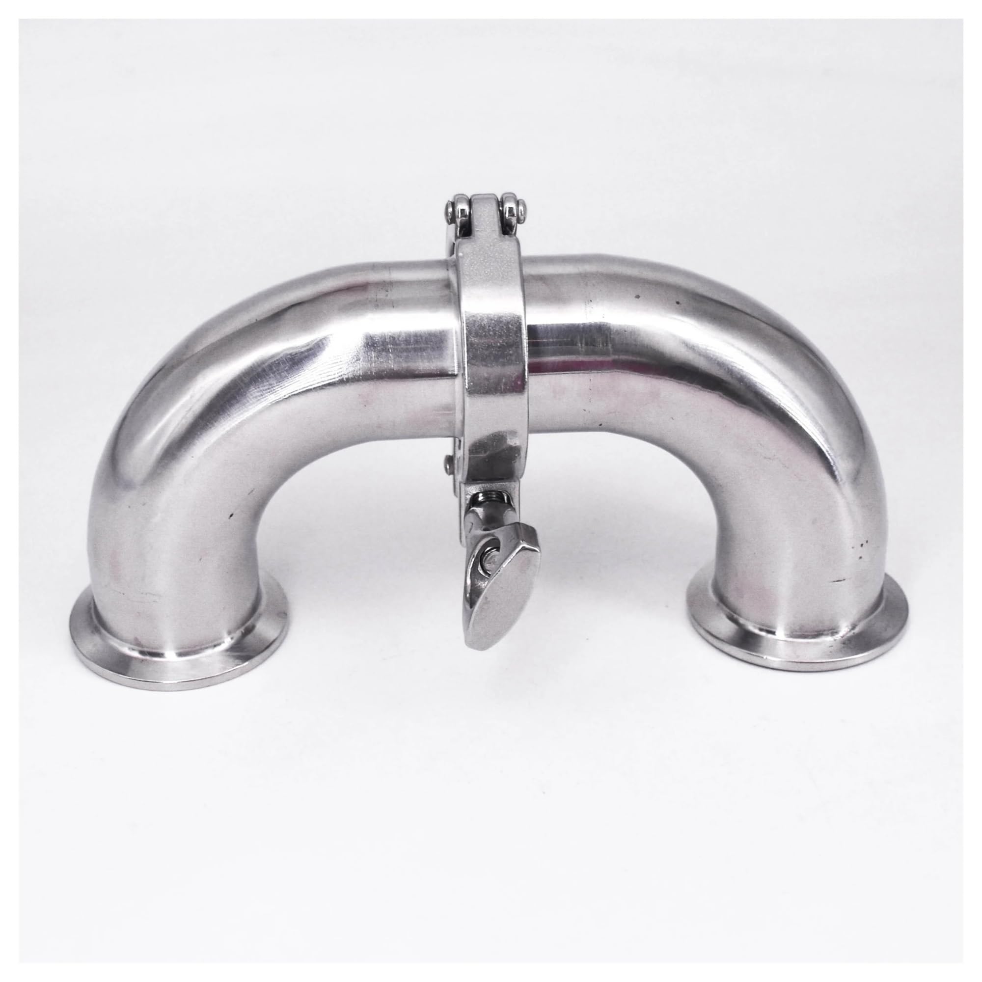 0.5" 1.5" 2" 2.5" 3" 3.5" 4" Tri Clamp 180 Degree Elbow SUS304 316L Stainless Steel Pipe Fitting Connector (32mm OD K50.5mm)