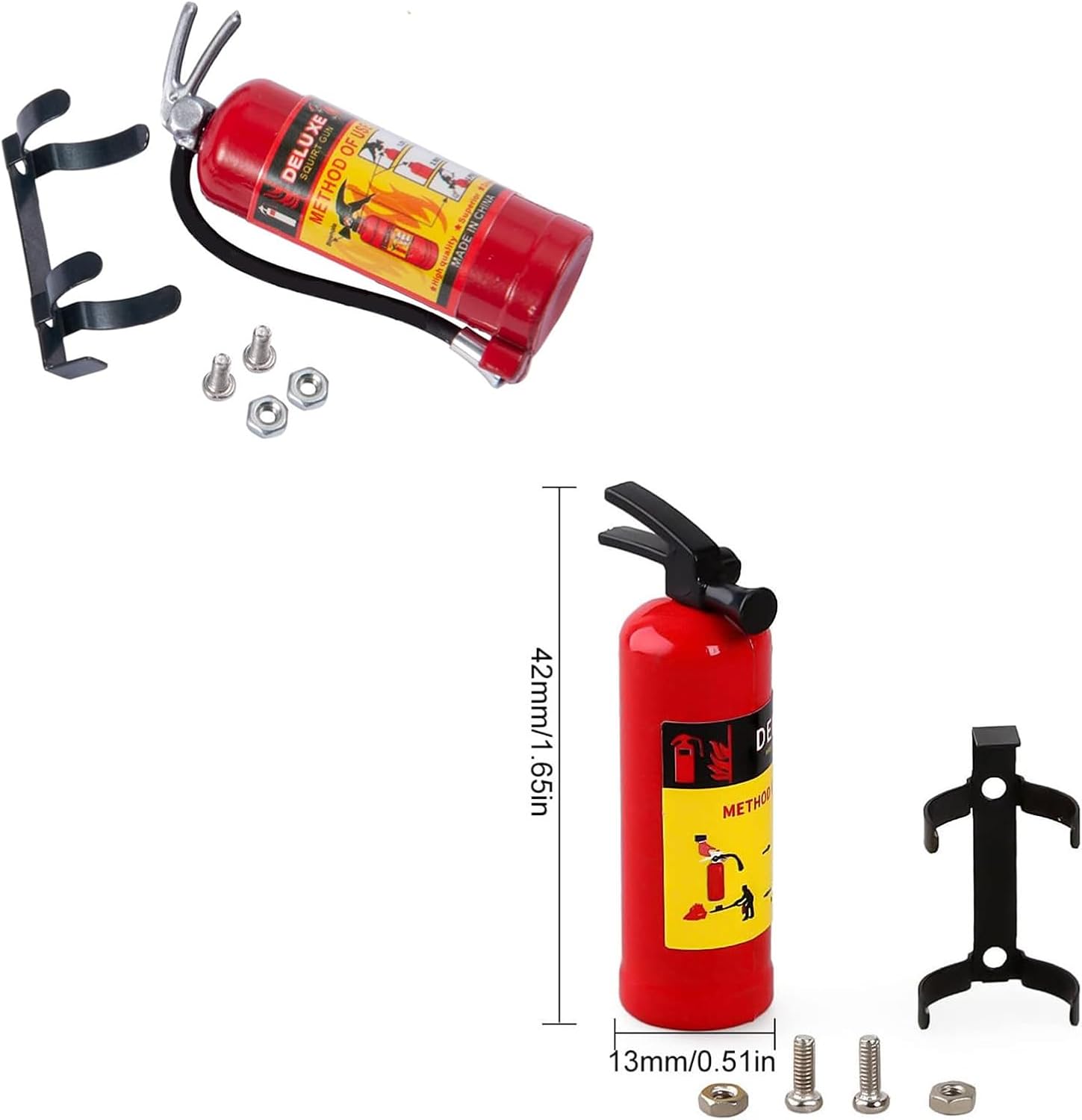 RC Crawler Decoration, 1/10 Scale Plastic Fuel Tank RC Fire Extinguisher for Axial SCX10, TRX4, Wraith, HSP, CC01, Red Miniature Accessory 4PCS