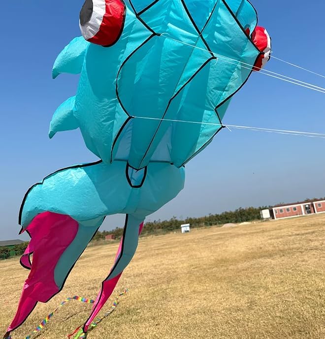 43ft Large Kites for Adults,3D Goldfish Frameless Soft Umbrella Giant Flying Kites,Easy to Fly with 330Ft Kite String in Beach and Amusement Parks-Ages 12+ - Image 4