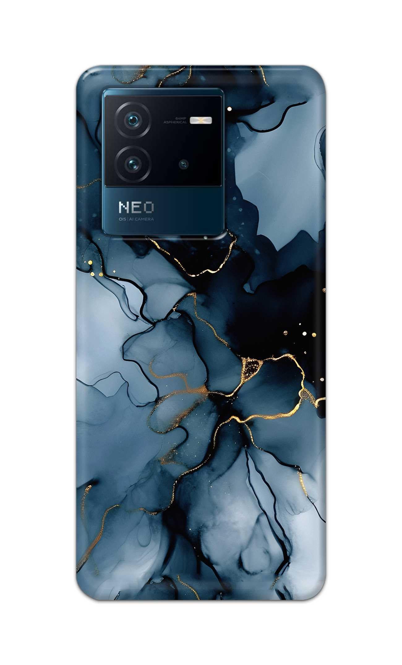 Printed Hard Back Cover for Vivo iQOO Neo 6 5G Back Cover (Marble Design -D1) -190724(CN)