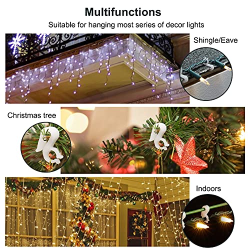 200 Mini Christmas Light Clips for Gutters, Shingles and Outdoor Decor Xmas Decoration Hanging