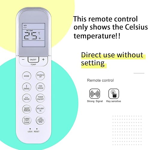 Miniatura 2 de Mando a distancia de repuesto para aire acondicionado Midea AC RG36BBGE RG36FBGEF RG36ABGEF-AR3 RG36BBGCE RG36ABGER RG35BBGCE RG35CBGE RG36BBGE