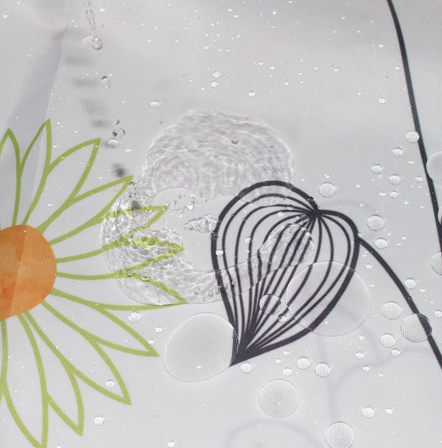 Tennove Shower Curtain 240x200cm Drop Mildew Resistant Waterproof Polyester Bathroom Shower Curtain Liner Long Washable Decorative Bath Curtain with Hooks - Image 3