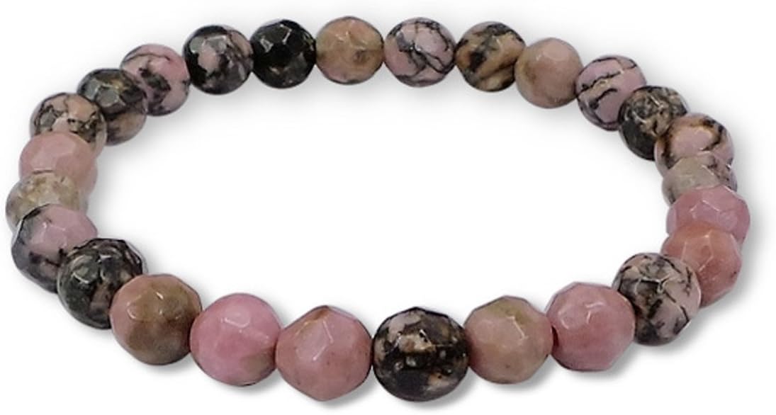 PTN Fashion JewelryCute Pink Faceted Stone Bead Bracelet Elastic Stretch (E17294)