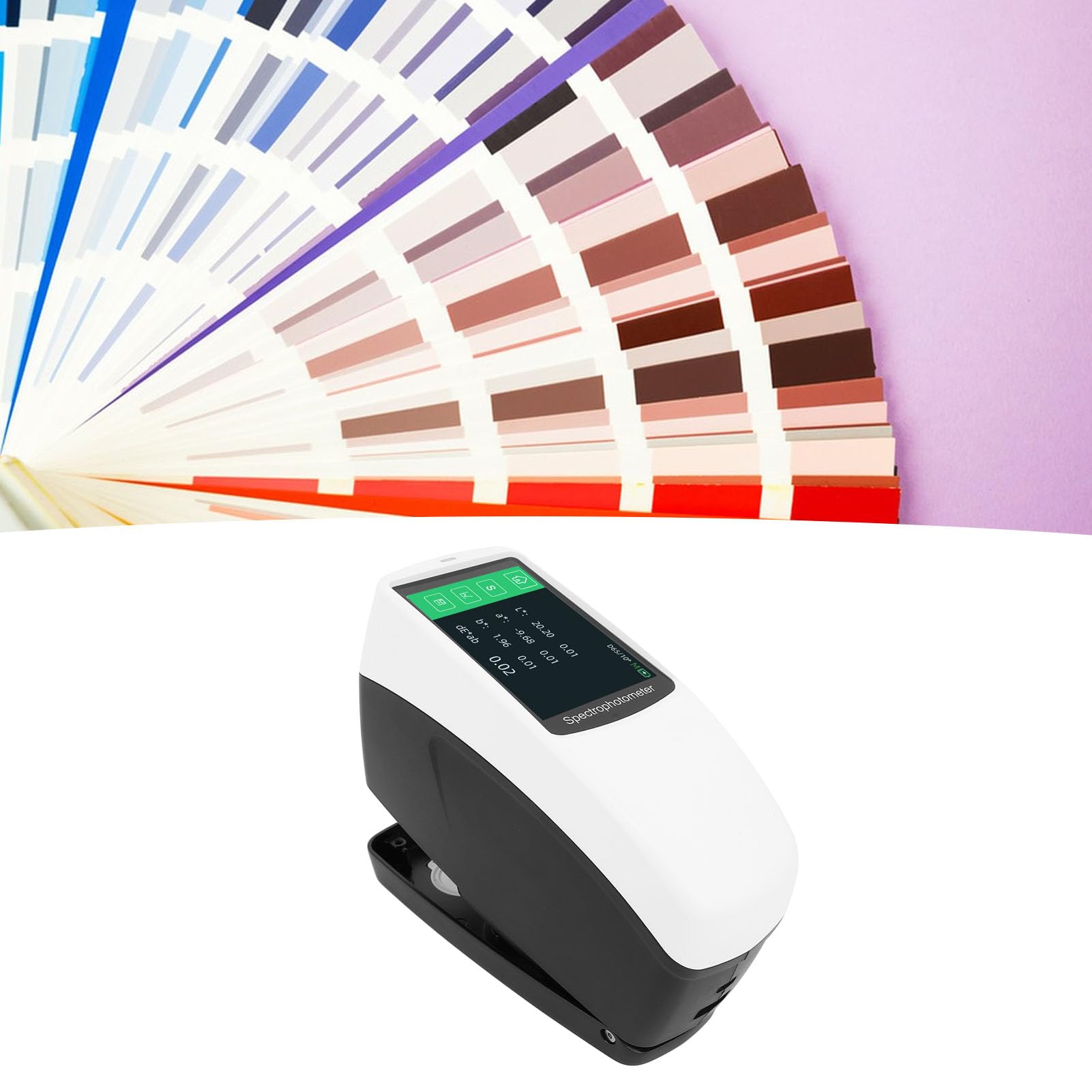 Espectrofotómetro, Rango 400 700 Nm Espectrofotómetro de Laboratorio Digital Portátil Medidor de Diferencia de olor on Más de 30 Indicadores de Medición 40 Fuentes de Luz para la