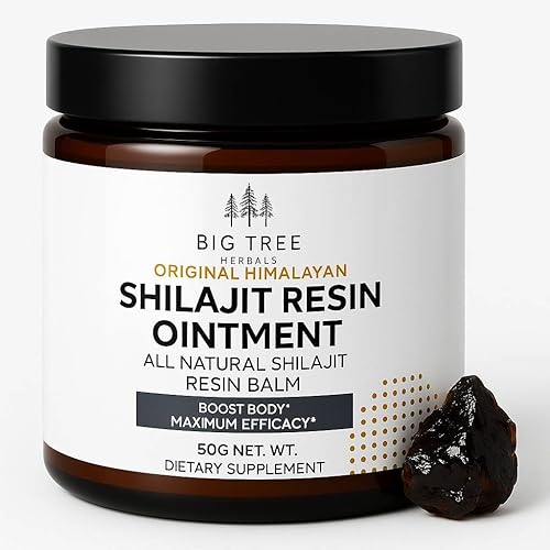 Pomada de resina Shilajit original, bálsamo de grado dorado de alta potencia para hombres y mujeres, energía natural y impulso de bienestar, 1.76 oz