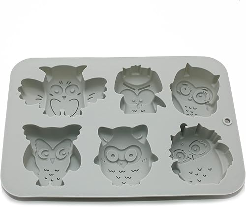 Miniatura 6 de X-Haibei Molde de silicona de búho de 6 cavidades para jabón, gelatina, dulces, regalos para niños, fabricación de jabón de baño para niños, 2