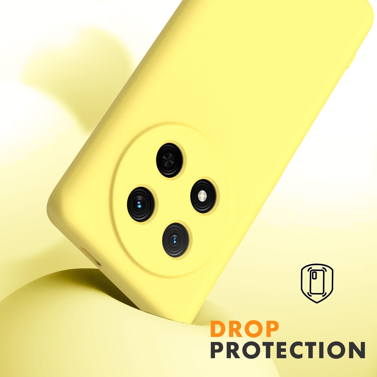 Byvuwiay Cover per Honor Magic7 Lite 5G Case, Morbida Silicone Liquida TPU Protettivo Ultra Slim Antiurto - Giallo