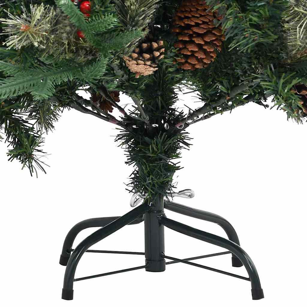 Albero di Natale Verde 150 cm con Pigne e Bacche Rosse