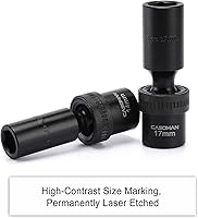 Vista 5 de CASOMAN 10 piezas de 1/2 pulgada de profundidad Juego de llaves de impacto universal métrico, 10-19mm