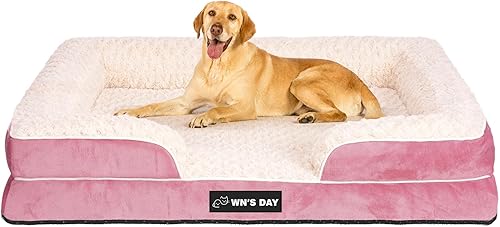 Miniatura 9 de Cama ortopédica para perros de tamaño grande y mediano, cama grande de espuma viscoelástica lavable, sofá mediano para mascotas con funda extraíble,
