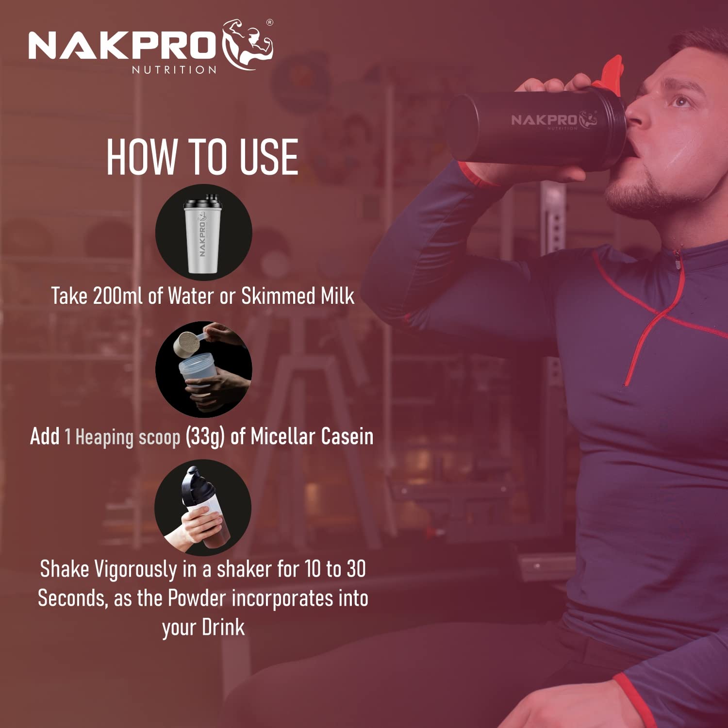 NAKPRO 100% Micellar Casein Protein Supplement |26.02g Protein, 11g EAAs, 5.26g BCAA-Coffee-1 Kg 4