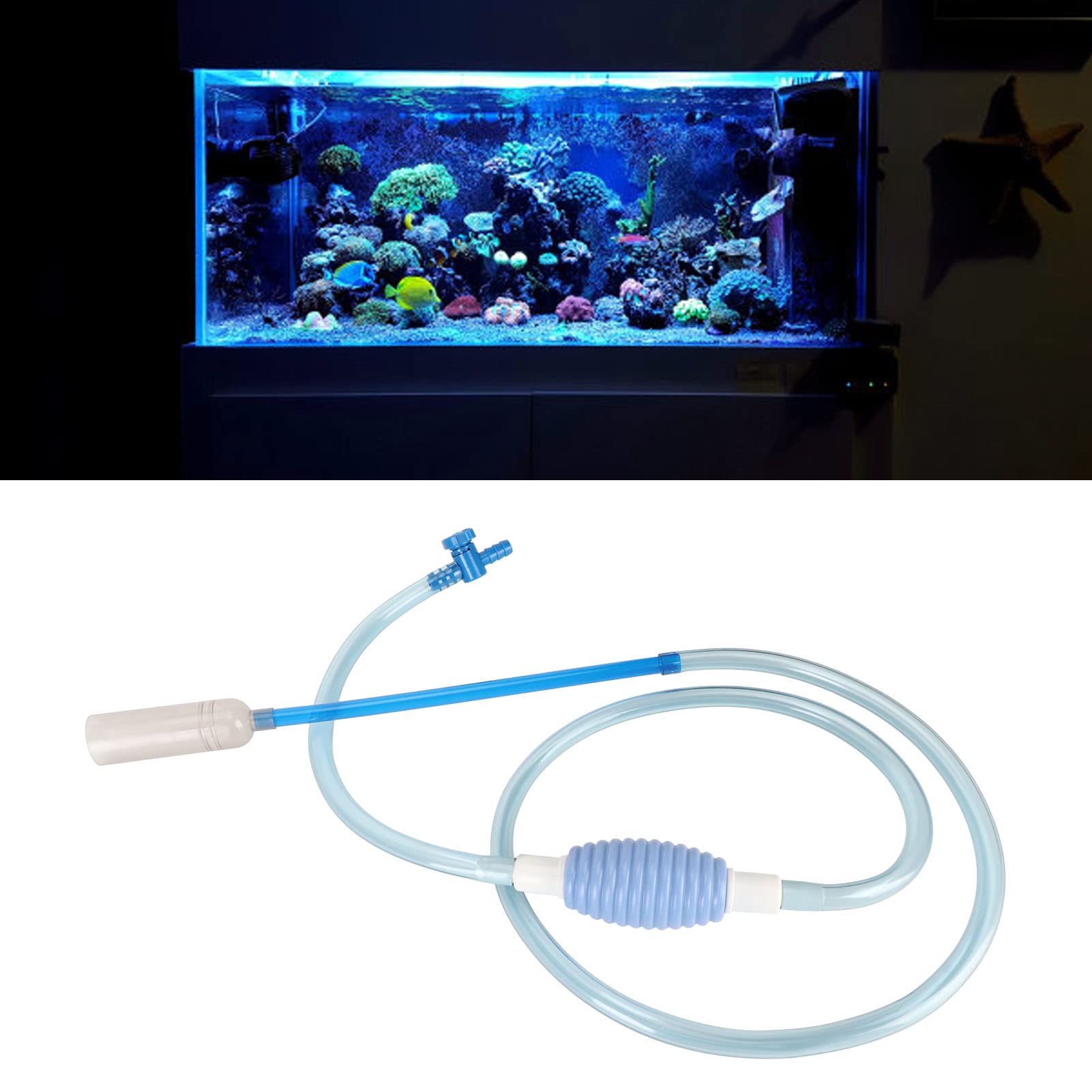 Aquarium Water Changer Cleaner, Fish Water Changer, PVC Pipe, Time Saving, Fish Manual Siphon Pump for Water Change