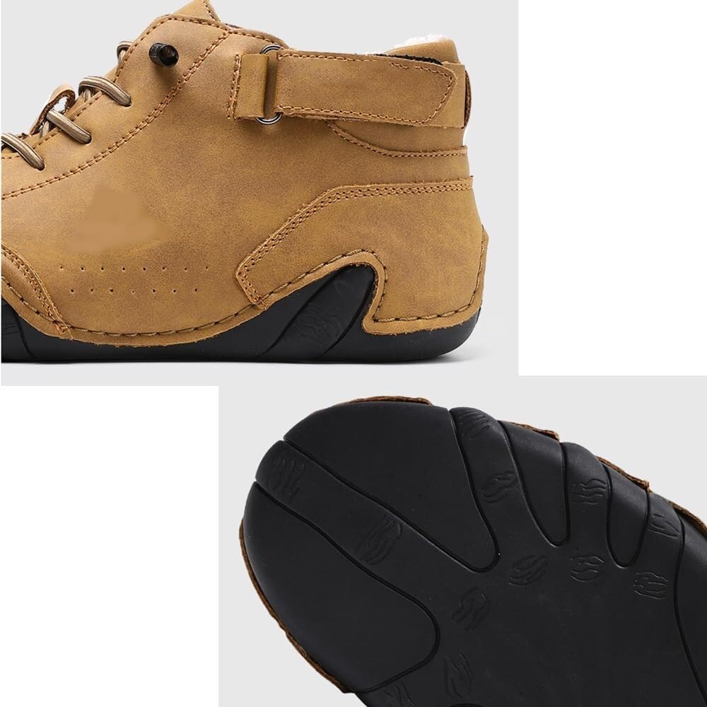 Tenis ortopédicos con soporte de arco para hombres y mujeres, botas de nieve cálidas de forro polar de invierno, gamuza italiana hecha a mano, zapatos ortopédicos de invierno impermeables,
