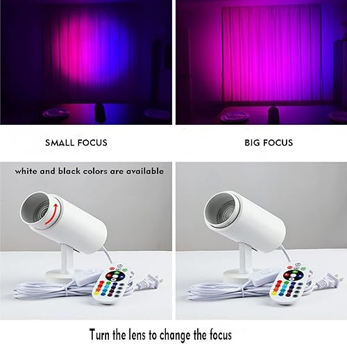 Miniatura 5 de Proyector de iluminación RGB para fotografía LED, luz de video de salida continua, iluminación de estudio con enfoque ajustable remoto (negro)..