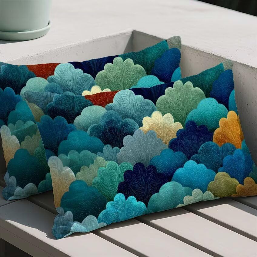 Housse de coussin imperméable 70x90cm en lin rectangle M-82