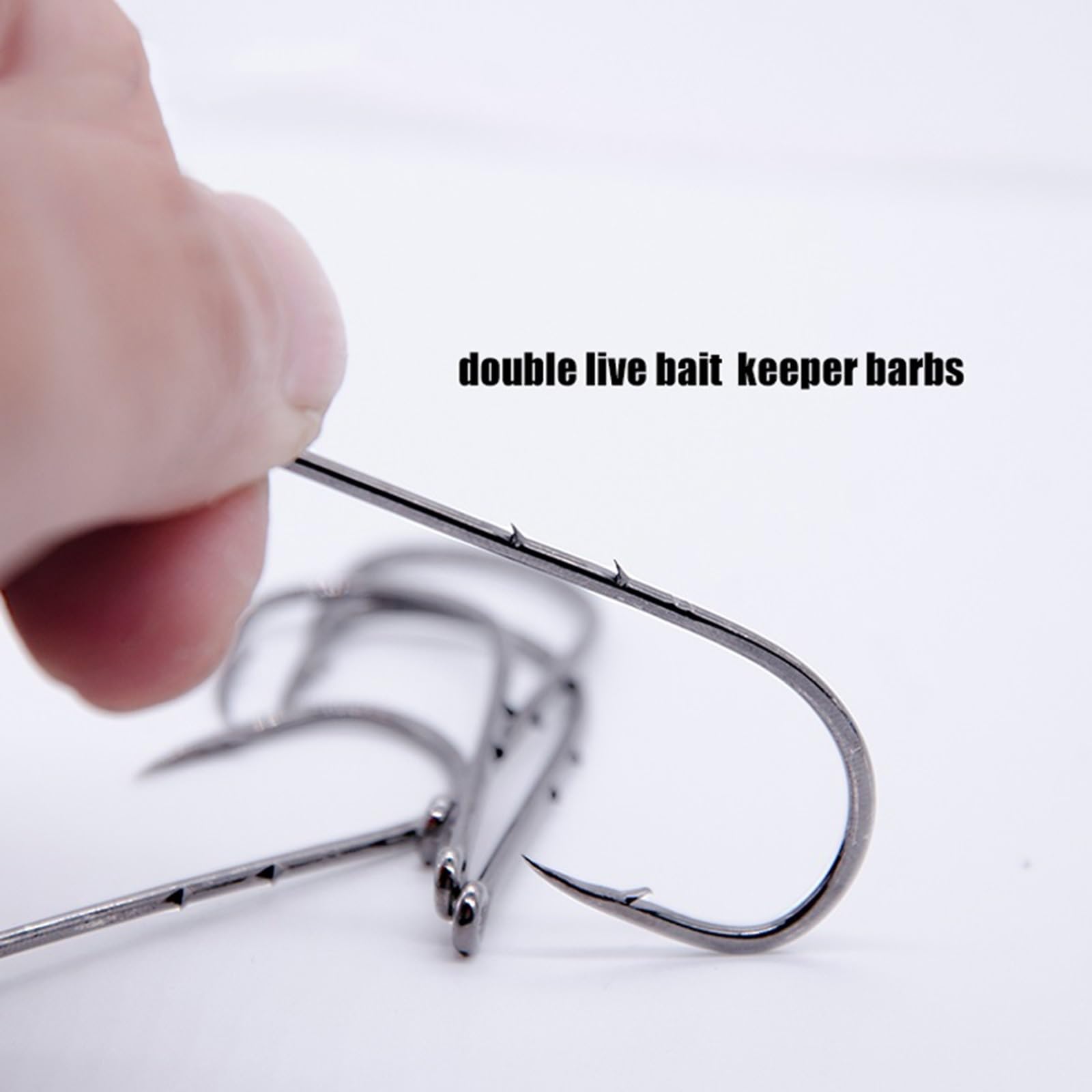 Ami da Pesca 50 pz/lotto gambo lungo amo da pesca for la pesca di esche vive con doppia esca barbe in acciaio ad alto tenore di carbonio con ami antiruggine Gancio da Pesca ( Color : Fishhooks-4-0 )