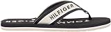 Tommy Hilfiger Men's Sporty Hilfiger Beach Sandal FM0FM05805 Flip Flops, BLACK (Black), 9 - 6