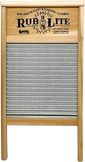 Lehman's Galvanized Steel Manual Washboard, Rub-Lite, Wavy, V Crimp, for Function, Decor, or Music, 23.75 in x 12.5 in
