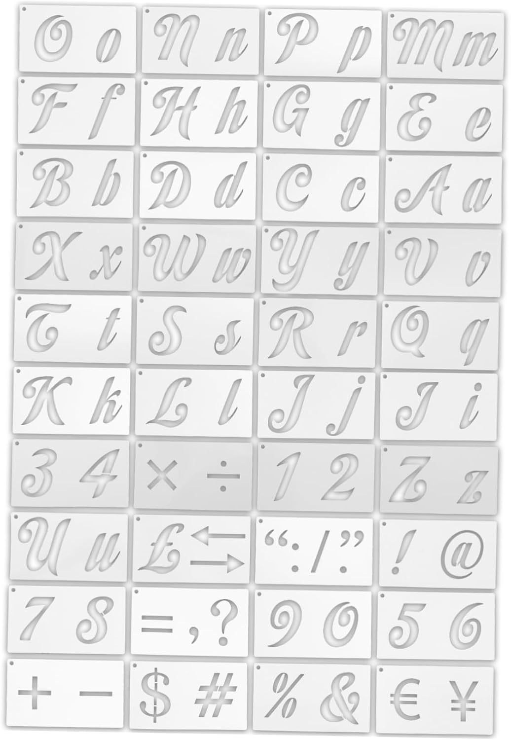1set Reusable Alphabet Stencil Letter Number Symbol Template for Crafting Wall Art Projects Smooth for Easy Cleaning and Reapplication