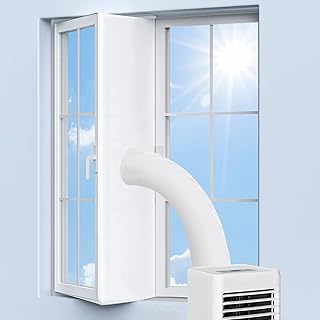 WACCET Air Conditioner Window Seal, AC Window Seal Kit Waterproof Anti-Mosquito Windproof Window Seal for Portable Air Conditioner No Need for Drilling Aircon Window Seal with Velcro Strips (400cm)