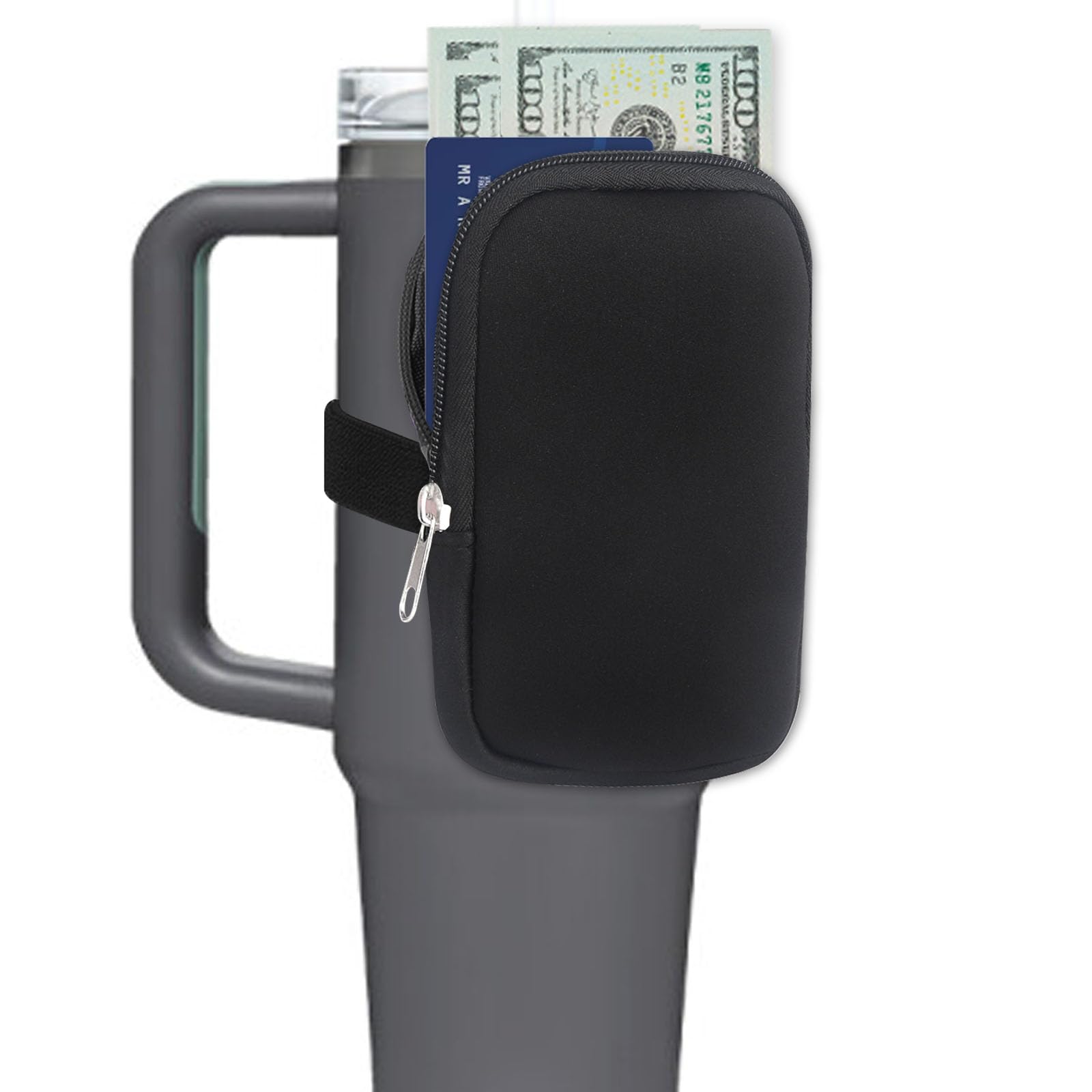 keepsweat Stanley Cup Water Bottle Pouch Black Tumbler Pouch for Stanley Quencher Adventure IceFlow 40oz/20oz/30oz Man Women Outdoor Running Workout Tumbler Belt Bag Stanley Accessories