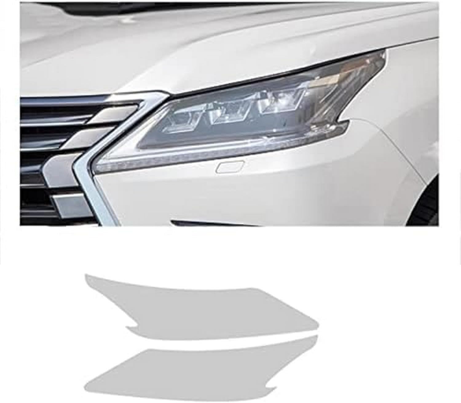 SamLng Car Front Light Film for Lexus LX570 2015-2020 Car Headlight Protective Film Front Light Transparent Blackened TPU Sticker Car Accessories Car Headlight Protective Film