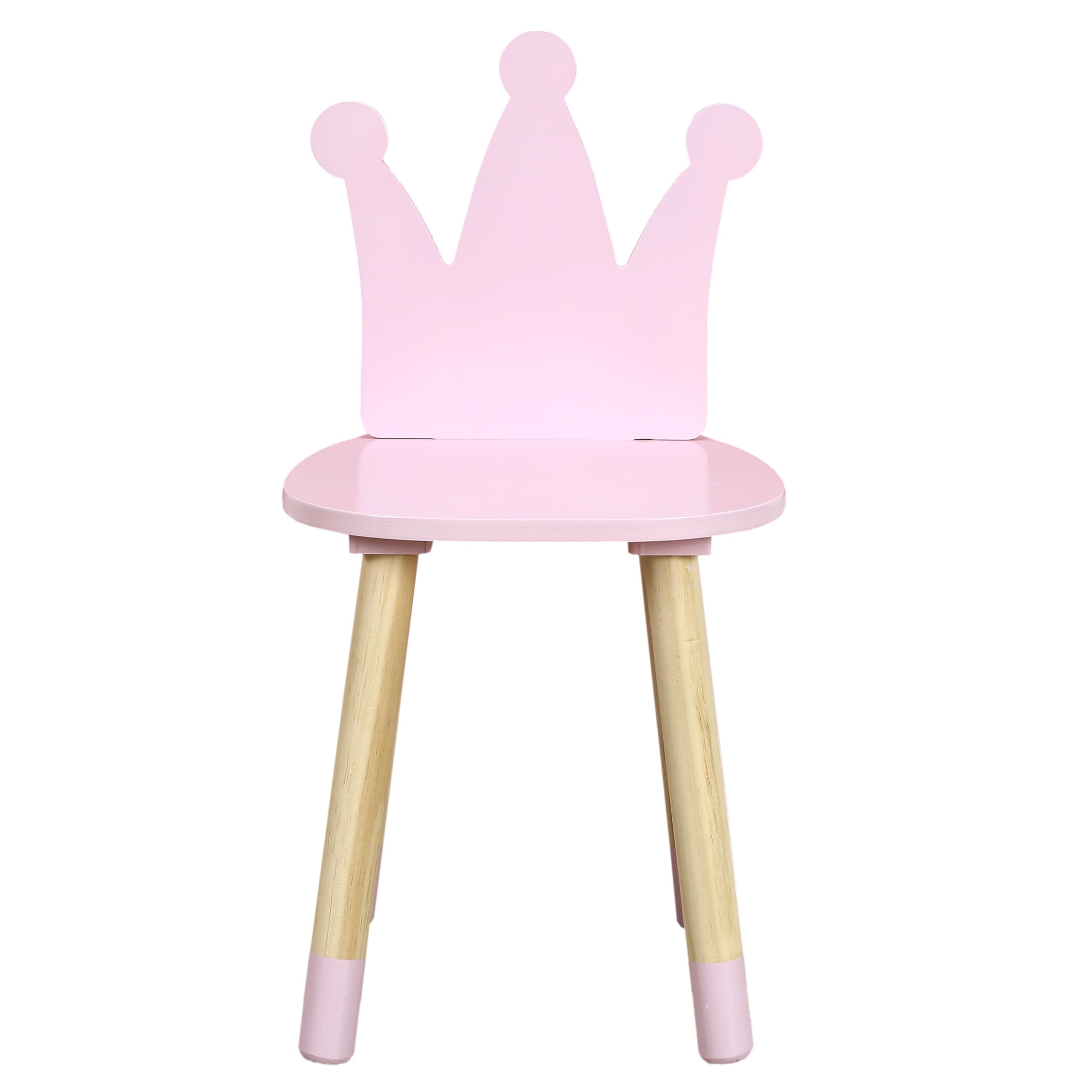 Home Deco Kids HD6922 różowe krzesło w kształcie korony do pokoju dziecięcego, meble, dekoracja, drewno sosnowe, 28 x 27 x 54