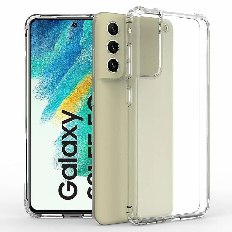 Image of Leeon Transparent Case for Samsung Galaxy s21 fe 5g | Shockproof Case with Camera Bump Protection | Slim, Flexible & Anti-Yellowing Mobile Phone Case