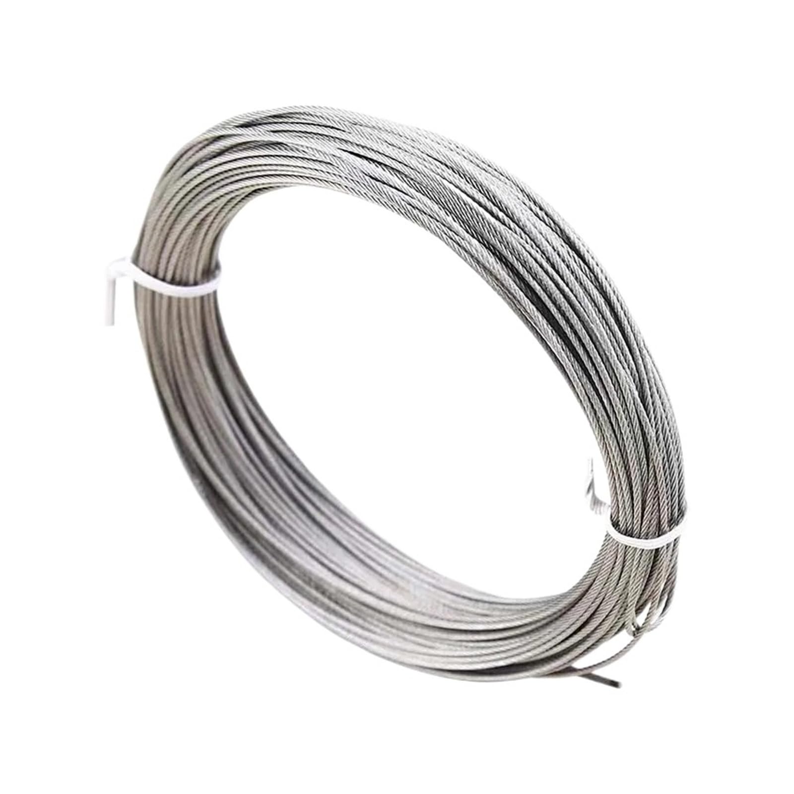 Cable de acero inoxidable Cable de acero inoxidable 304 20/50/100 metros(Dia 4mm Str7x7,10M)