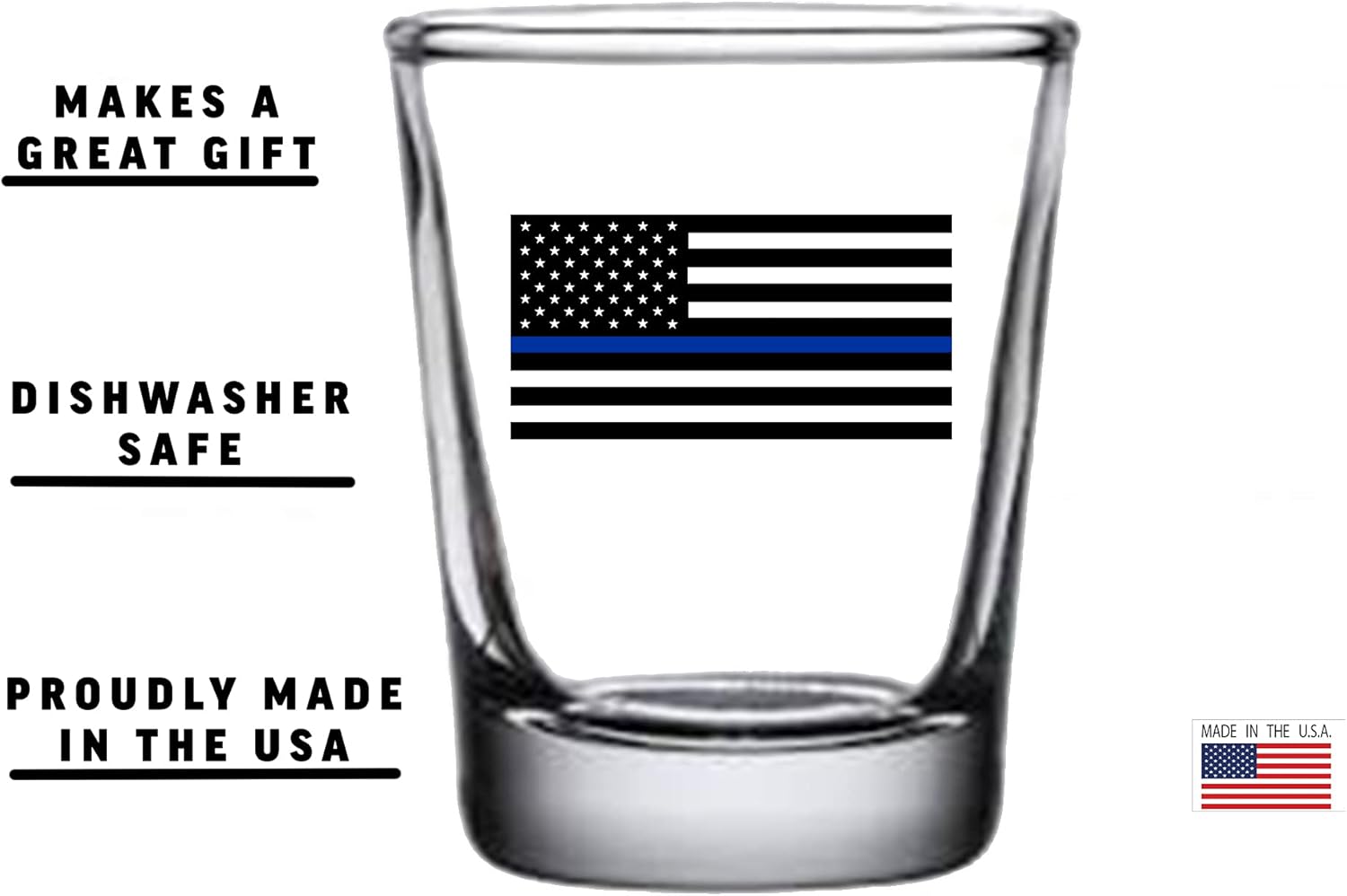 Rogue River Tactical Thin Blue Line Shot Glass Gift For Police Officer Law Enforcement - Image 3