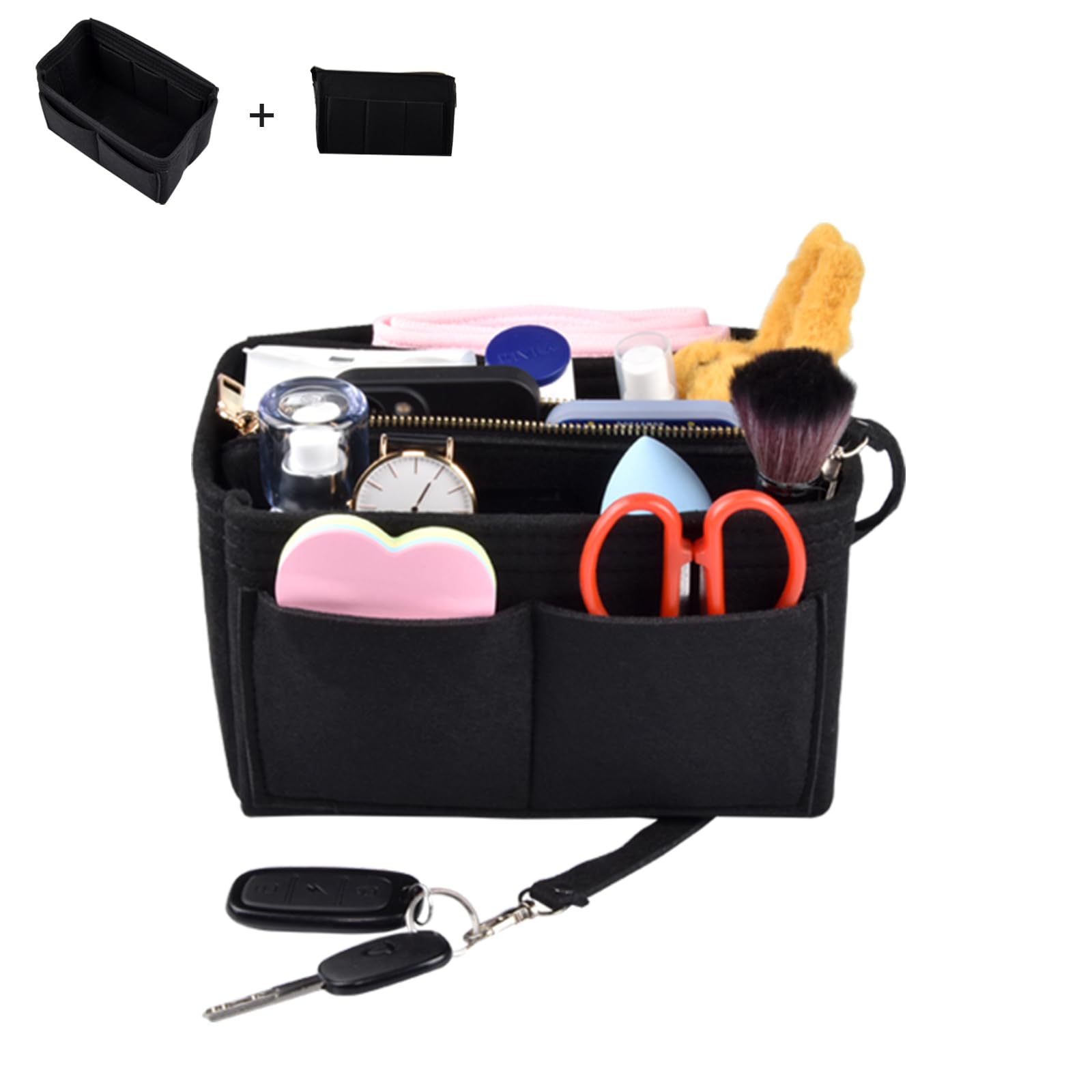 Inserto in Feltro for Borsa Organizer for Borsa, Organizer for Borsa in Feltro con Cerniera, Borsa