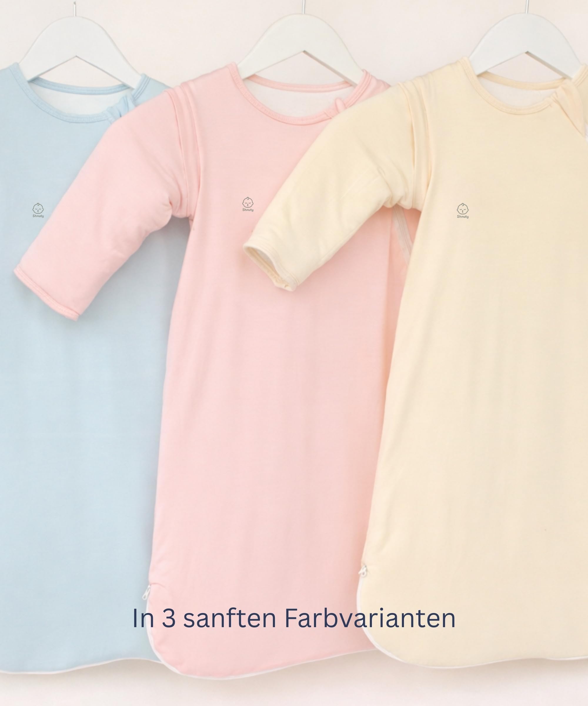 Babyschlafsack 70 cm (0–6 Monate) – Rosa – TOG 2.5 – mit abnehmbaren Ärmeln – Ganzjährig – LENZING™ Modal & weiche Bambusfasern – Oeko-TEX® Standard 100 – atmungsaktiv & temperaturausgleichend
