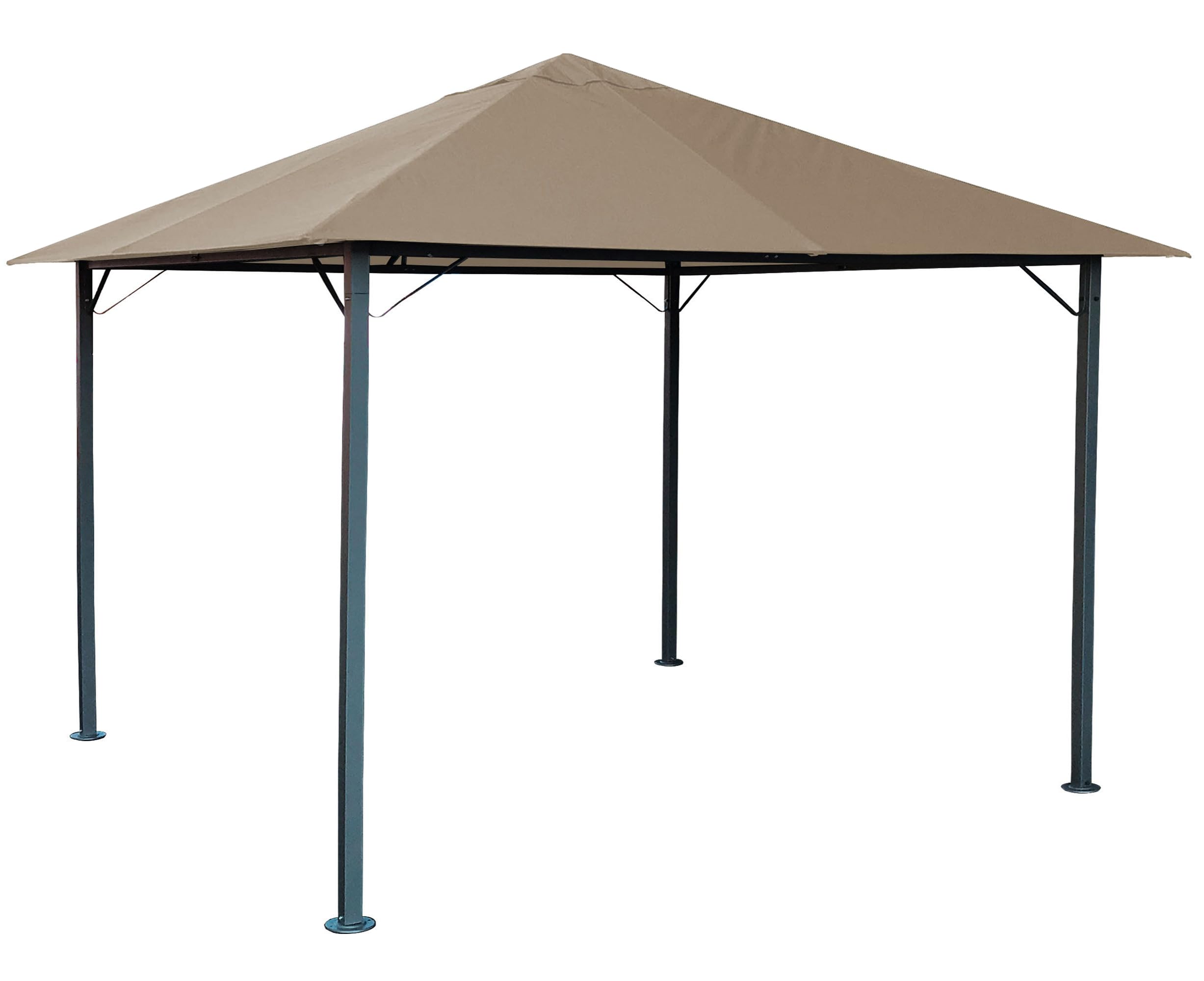 QUICK STAR Metall Garten Pavillon Nizza 3x3m Antik Partyzelt Sand mit 4 Seitenteilen