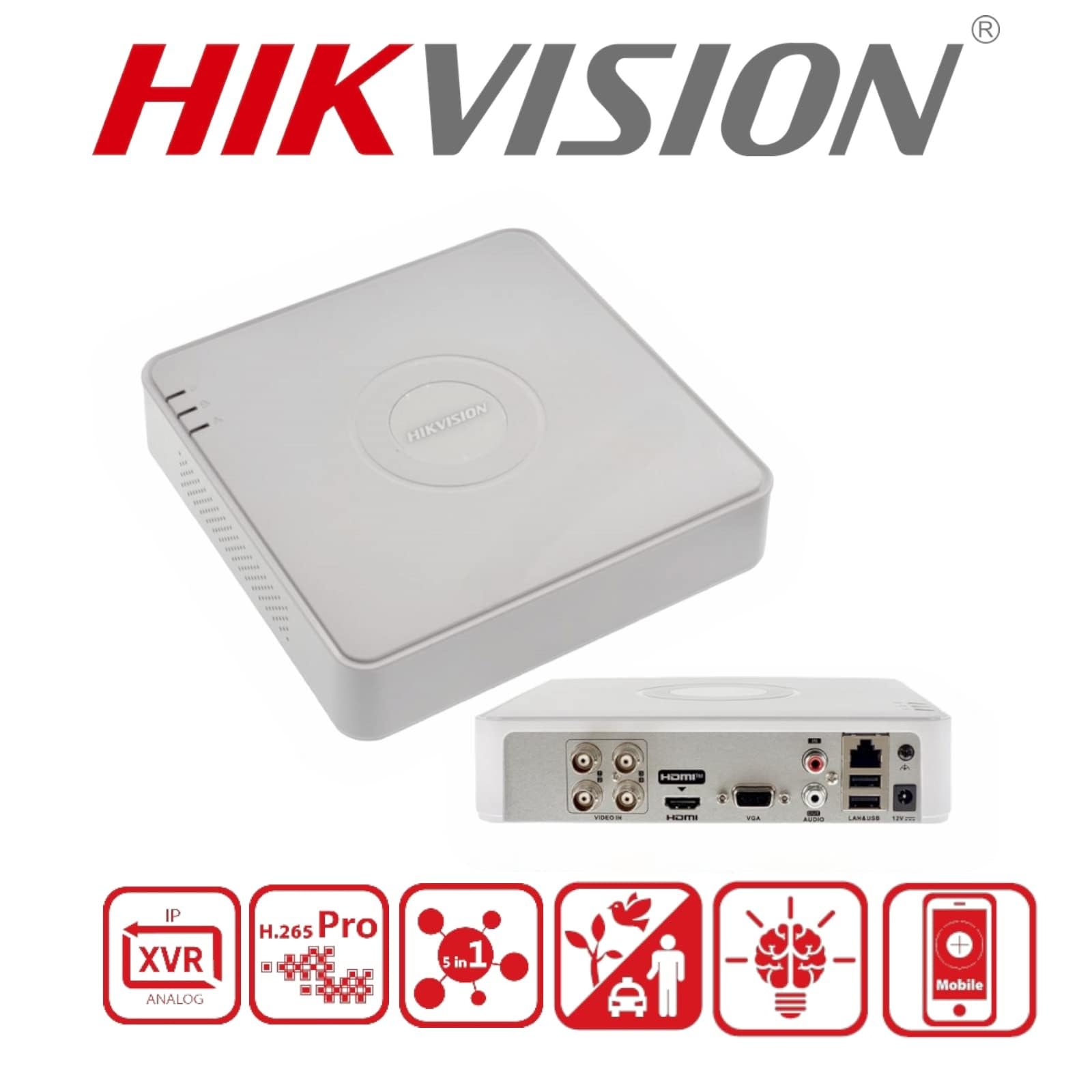 Hikvision iDS-7104HQHI-M1/S 本体 Hikvision iDS-7104HQHI-M1/S Smart Video Recorder, 4 Channel 3K/5MP