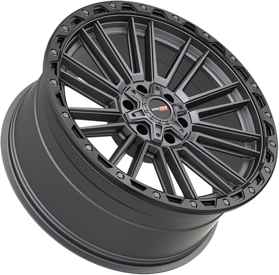 Vortek VRT-604 20x9.5 5x127 5x139.7-18 Cb 78.1 Matte Titanium With Black Bead Ring