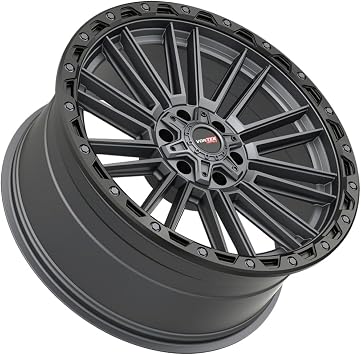 Vortek VRT-604 20x9.5 5x127 5x139.7-18 Cb 78.1 Matte Titanium With Black Bead Ring