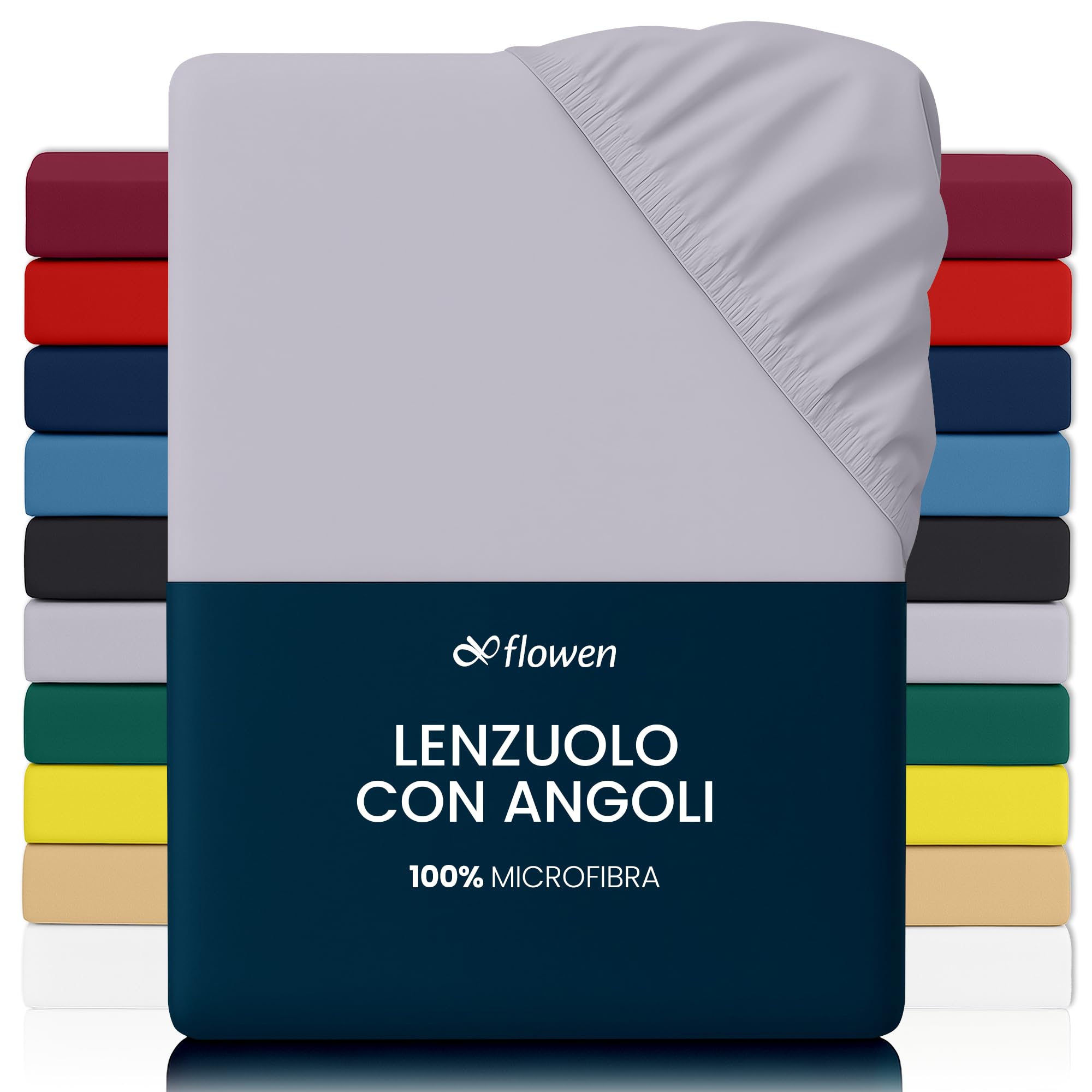 Lenzuola Matrimoniali con Angoli 160x190 cm Grigio Chiaro in Microfibra per Letto con Materasso fino a 30cm Tessuto Anti-Acaro e Ipoallergenico di Alta Qualità Morbido e Lavabile in Lavatrice